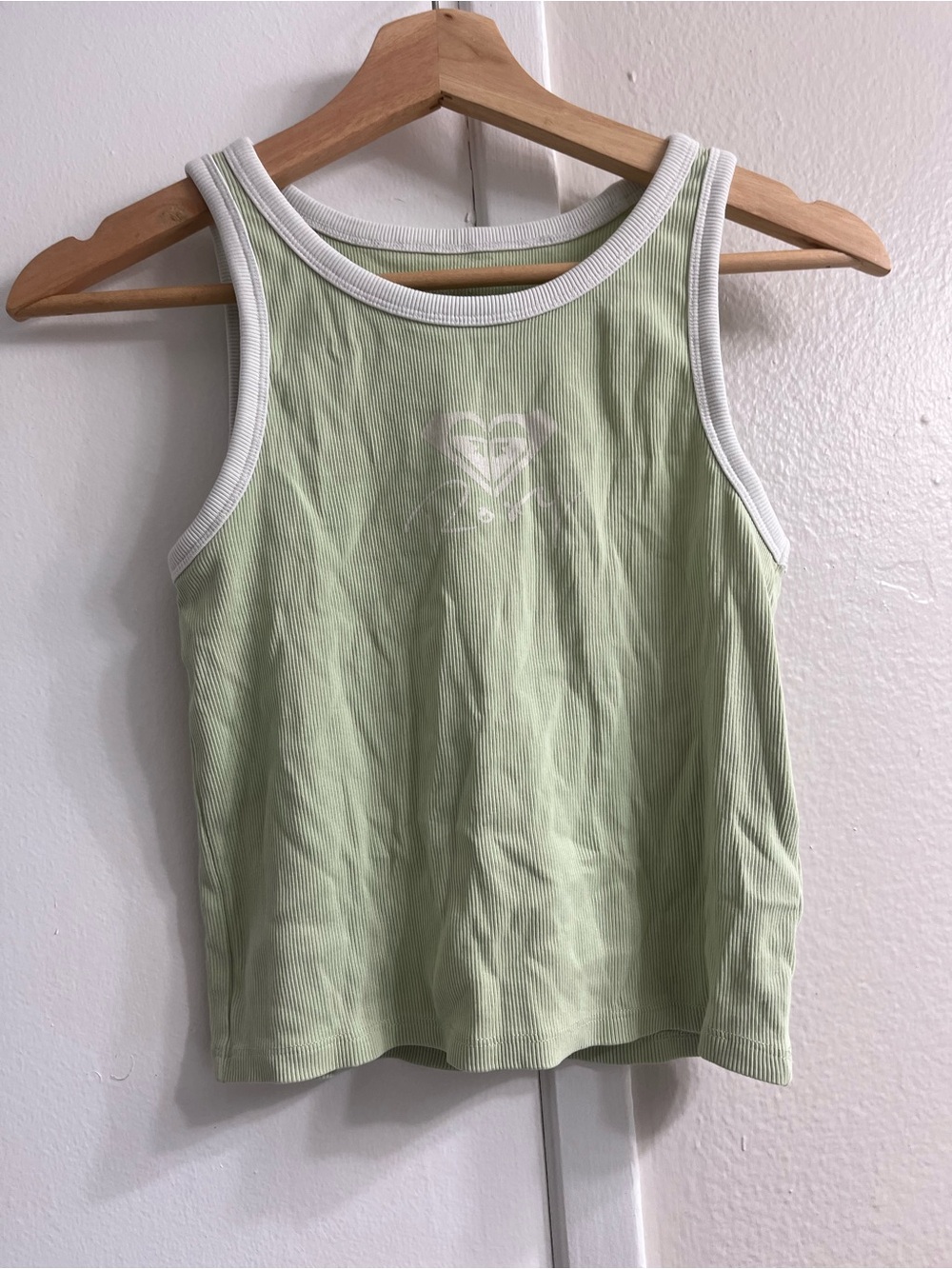 Roxy Light Green Tank Top with White Trim